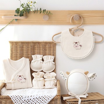 오가닉 베베 아기 소 배냇저고리 만들기 세트 태교바느질 DIY 사계절용